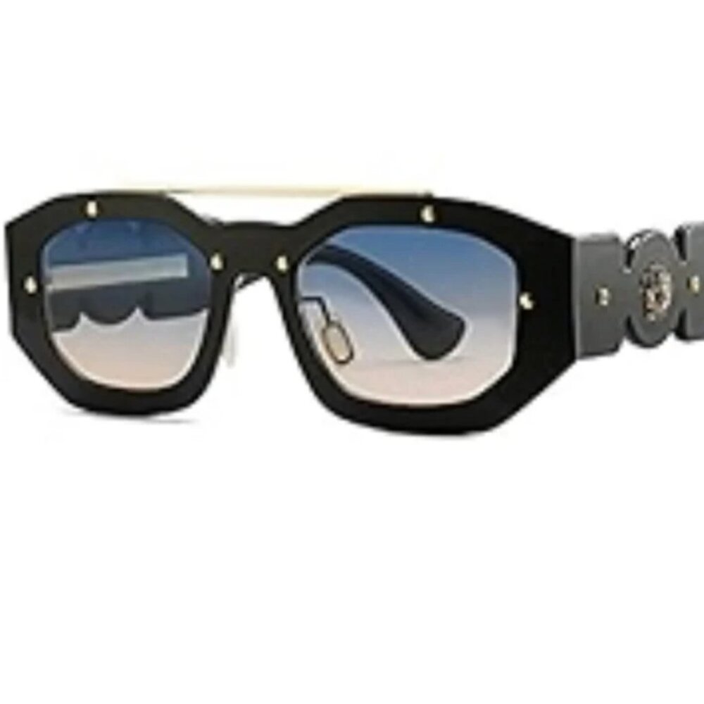 Brow Bar Mid  Square Blue Lens Sunglasses